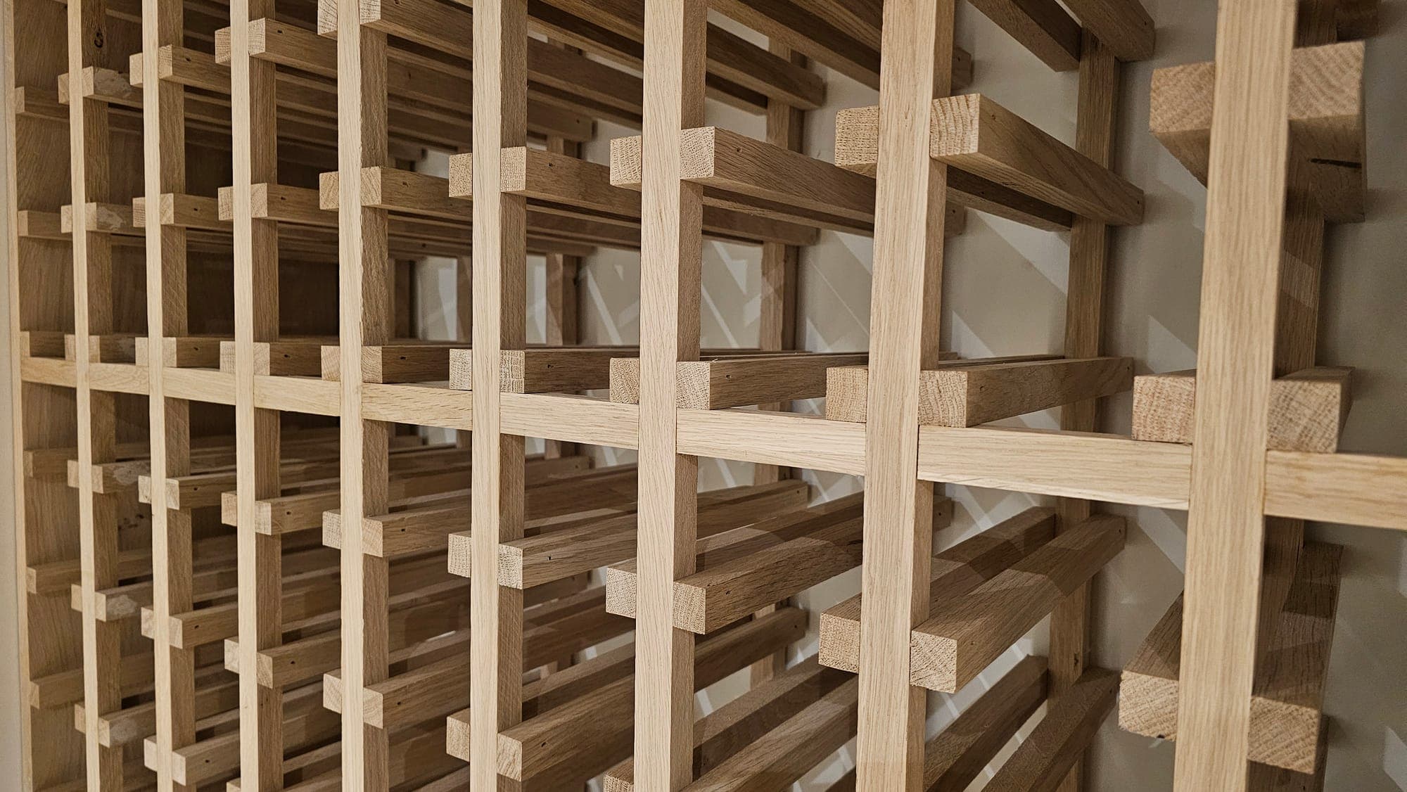 Detail of the oak wine store lattice